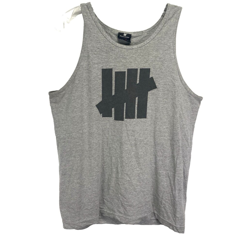 Undefeated Men's M Gray Print Five Strikes Logo T-Shirt Cotton